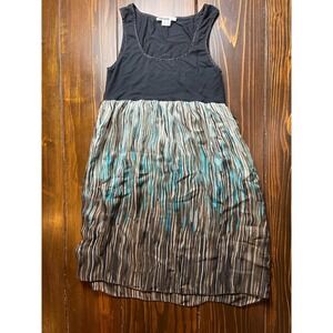Kensie Pretty Short Dress Size M Black Brown Blue Sleeveless Squire Scoop Neck